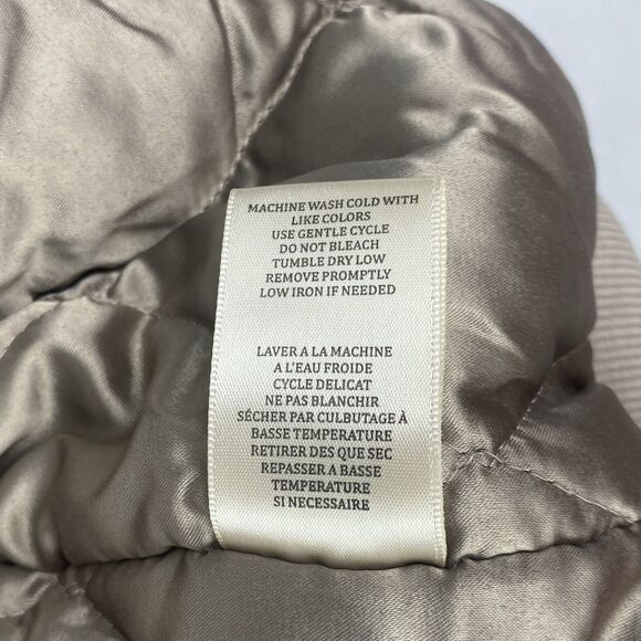 Blanknyc Heaven Sent Bomber Jacket Womens Small Beige Full Zip Pockets - Picture 10 of 10